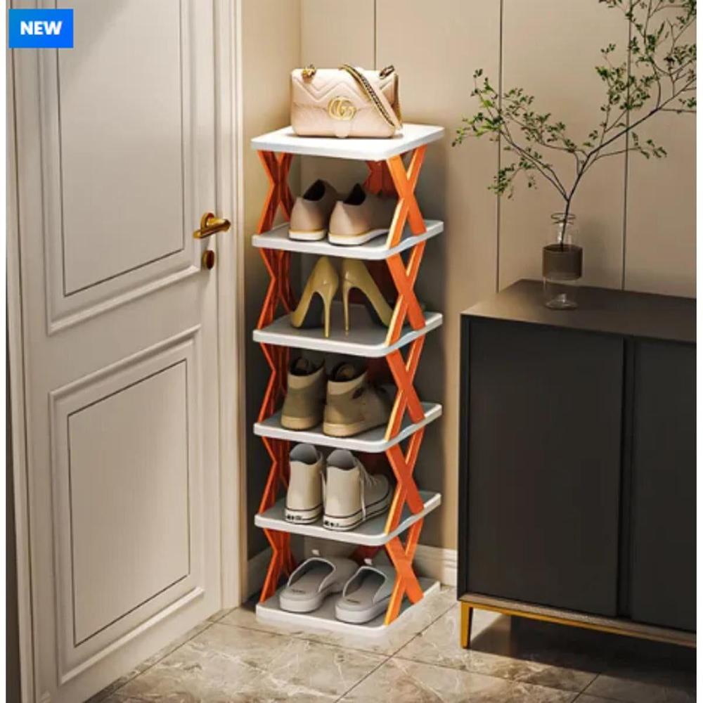 Shoe Rack, 1-3 cm due to manual. Orange And white