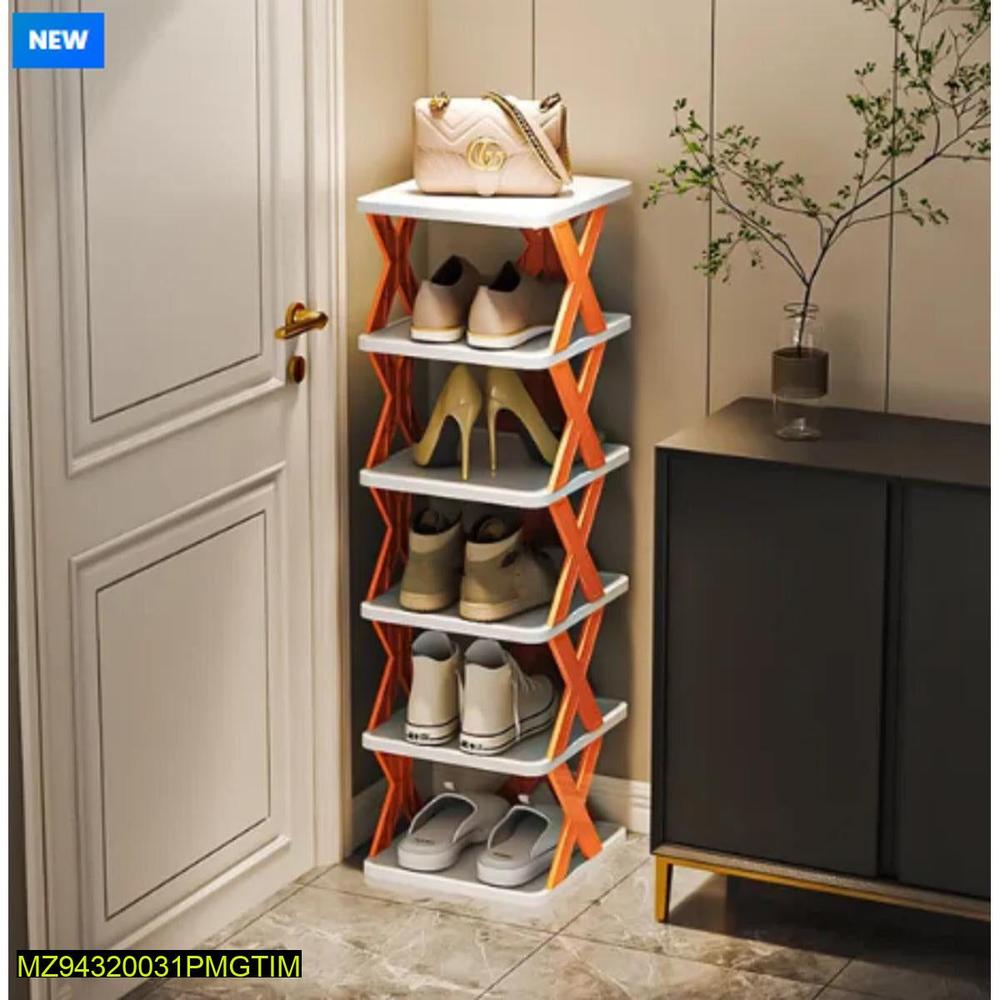 Shoe Rack, 1-3 cm due to manual. Orange And white