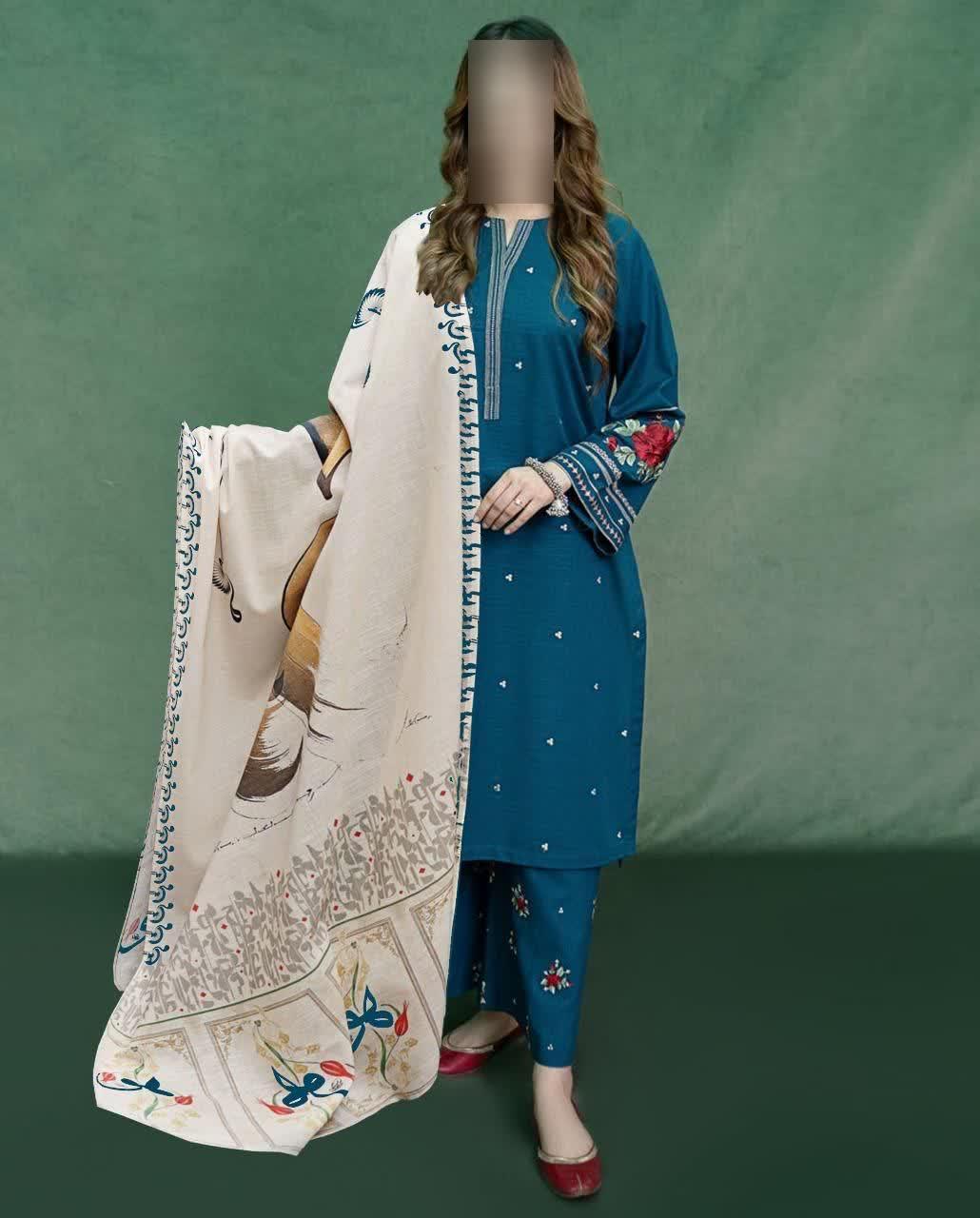 *Product Name*: 3 Pcs Women's Unstitched Embroidered Suit